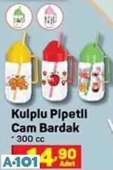 KULPLU PİPETLİ CAM BARDAK KULPLU PİPETLİ CAM BARDAK
